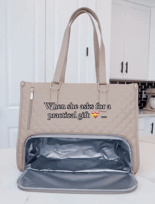 Lunch Tote Bag for Women – 15.6" Laptop Work Bag with Insulated Lunch Compartment, Quilted Handbag for Office, Travel & Daily Use