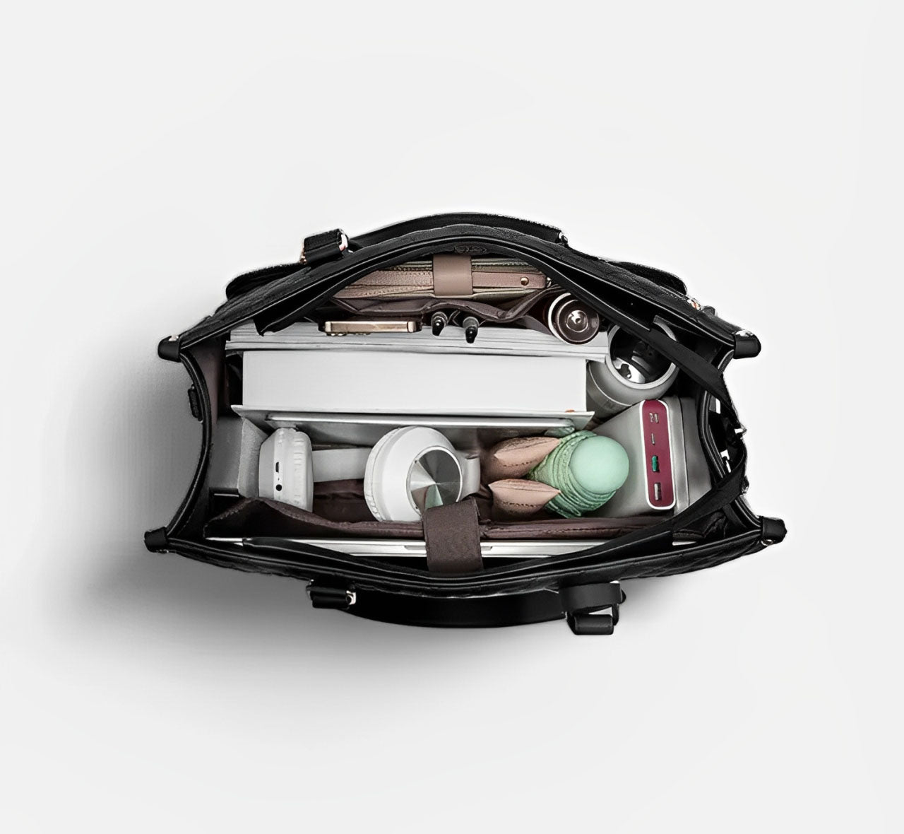 Lunch Tote Bag for Women – 15.6" Laptop Work Bag with Insulated Lunch Compartment, Quilted Handbag for Office, Travel & Daily Use