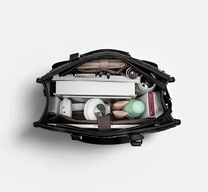 Lunch Tote Bag for Women – 15.6" Laptop Work Bag with Insulated Lunch Compartment, Quilted Handbag for Office, Travel & Daily Use